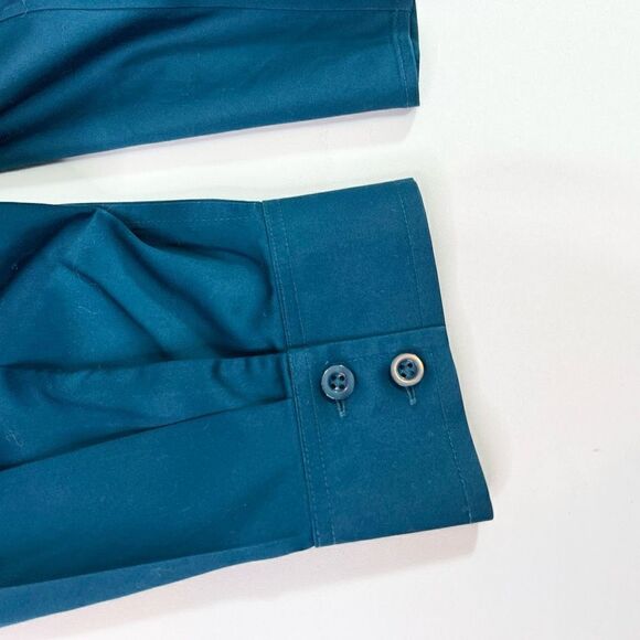 Chico's No Iron Button Up Shirt Womens Large Blue Wrinkle Free Collared Top New - Picture 7 of 9